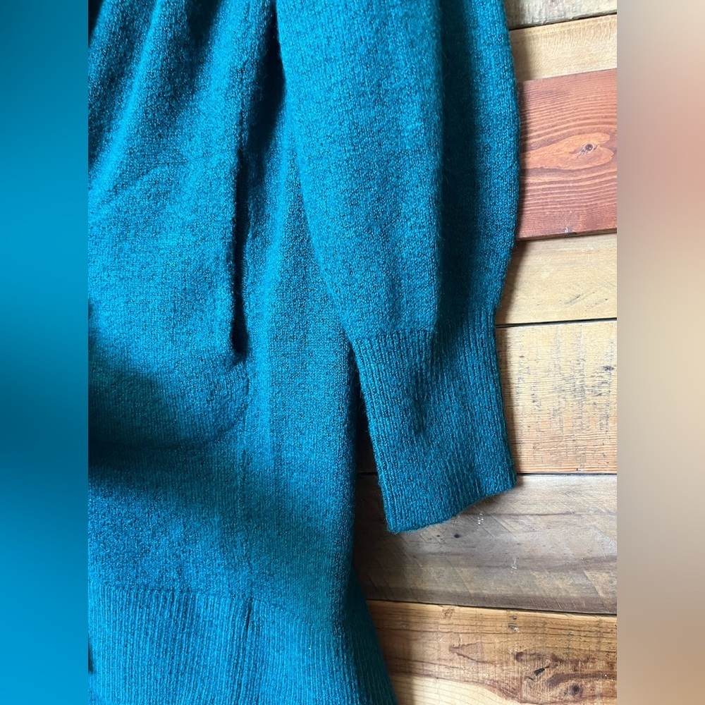 Nine West Teal Open-Front Sweater Cardigan - Picture 5 of 7